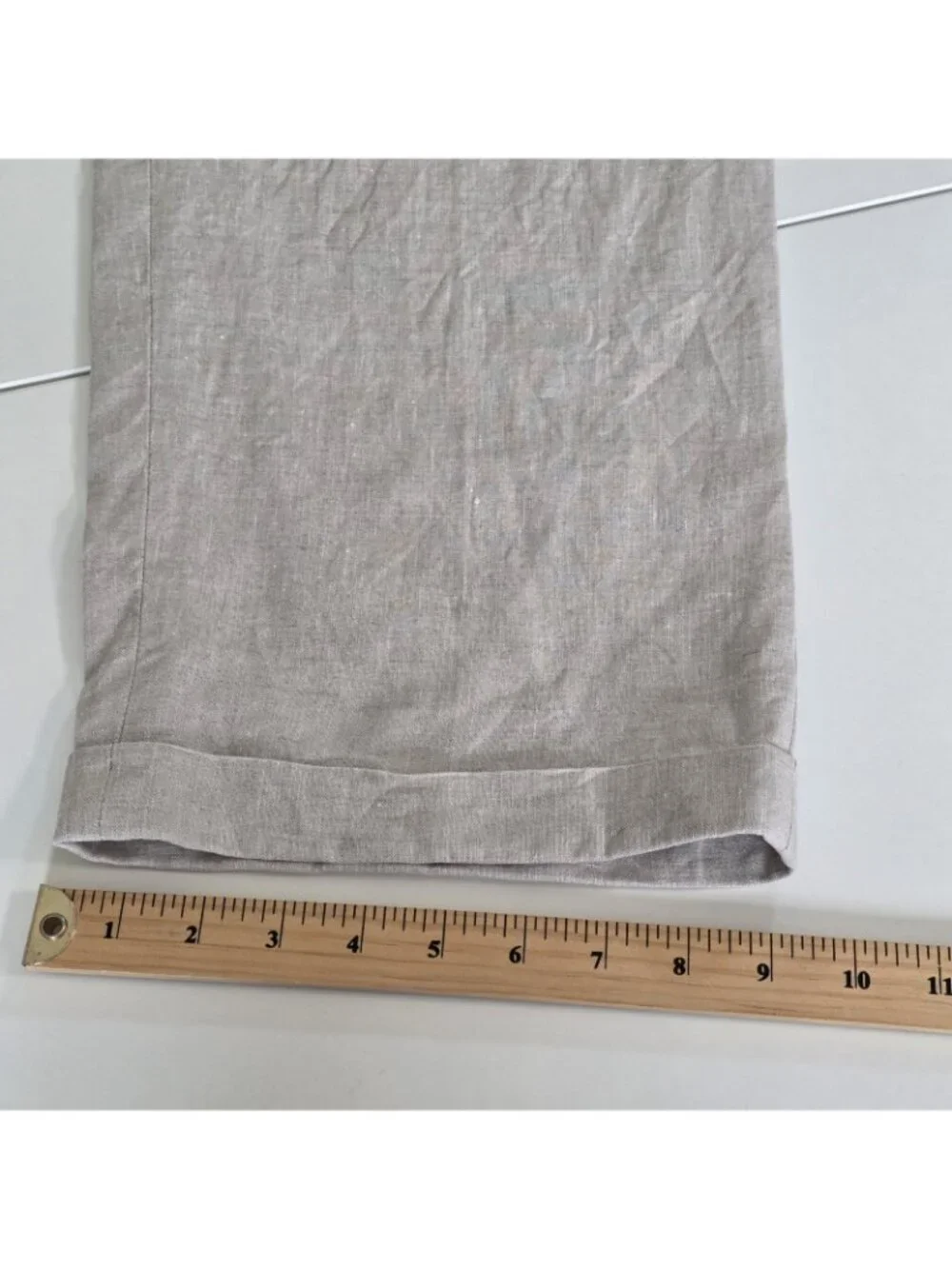 Calvin Klein Linen Pants Men 38 Regular Oatmeal Gray Straight Coastal Cruisewear